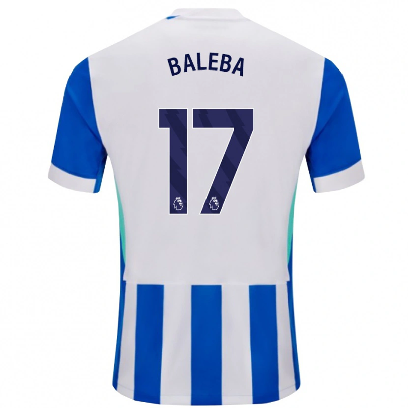Danxen Enfant Maillot Carlos Baleba #17 Bleu Blanc Tenues Domicile 2025/26 T-Shirt