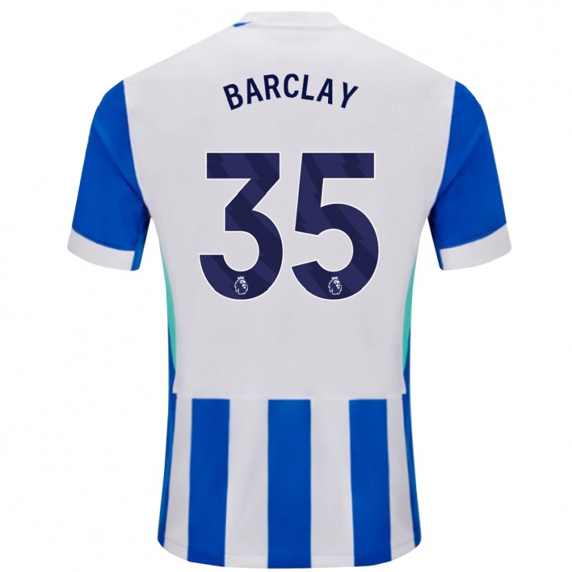 Danxen Enfant Maillot Ben Barclay #35 Bleu Blanc Tenues Domicile 2025/26 T-Shirt