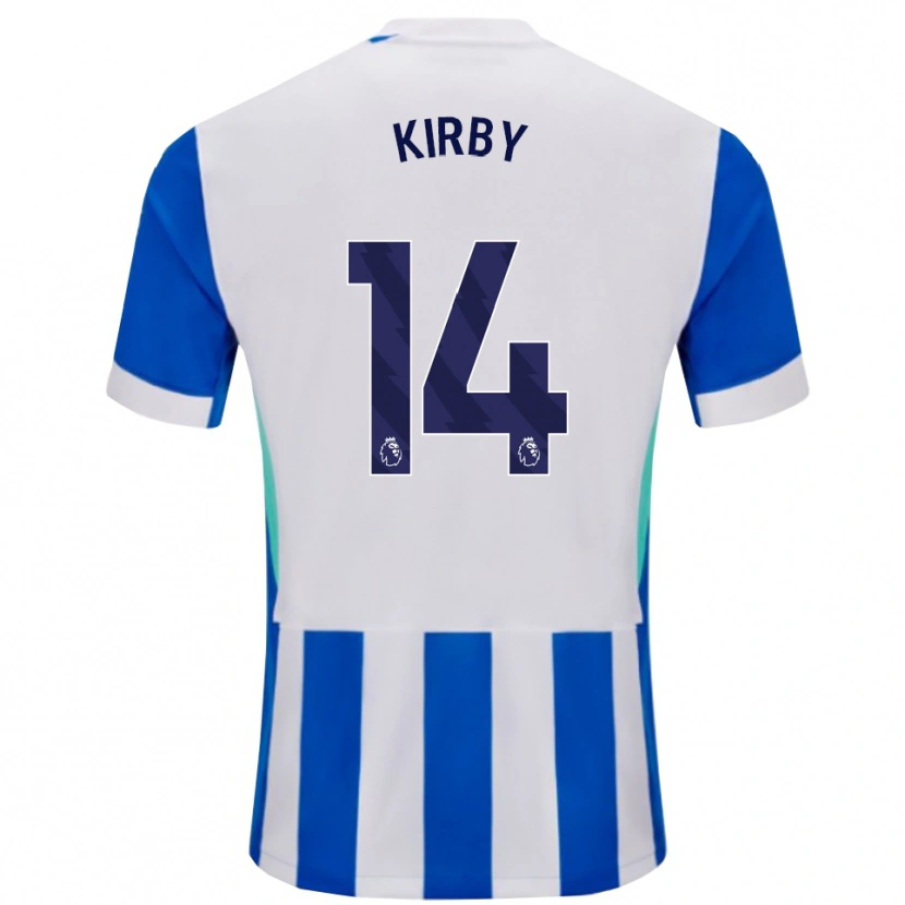 Danxen Enfant Maillot Fran Kirby #14 Bleu Blanc Tenues Domicile 2025/26 T-Shirt