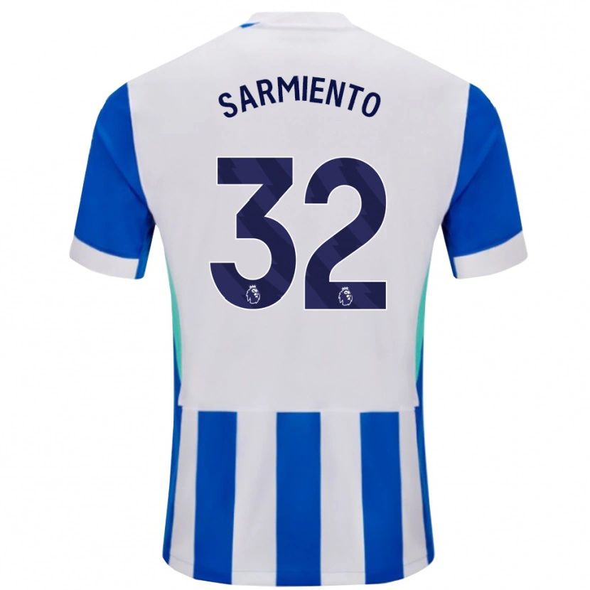Danxen Enfant Maillot Jeremy Sarmiento #32 Bleu Blanc Tenues Domicile 2025/26 T-Shirt