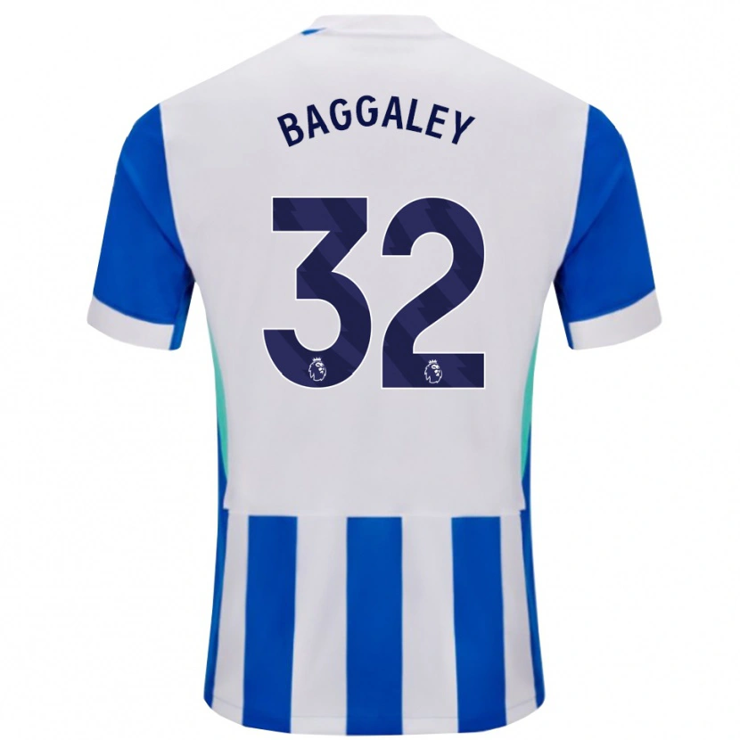 Danxen Enfant Maillot Sophie Baggaley #32 Bleu Blanc Tenues Domicile 2025/26 T-Shirt