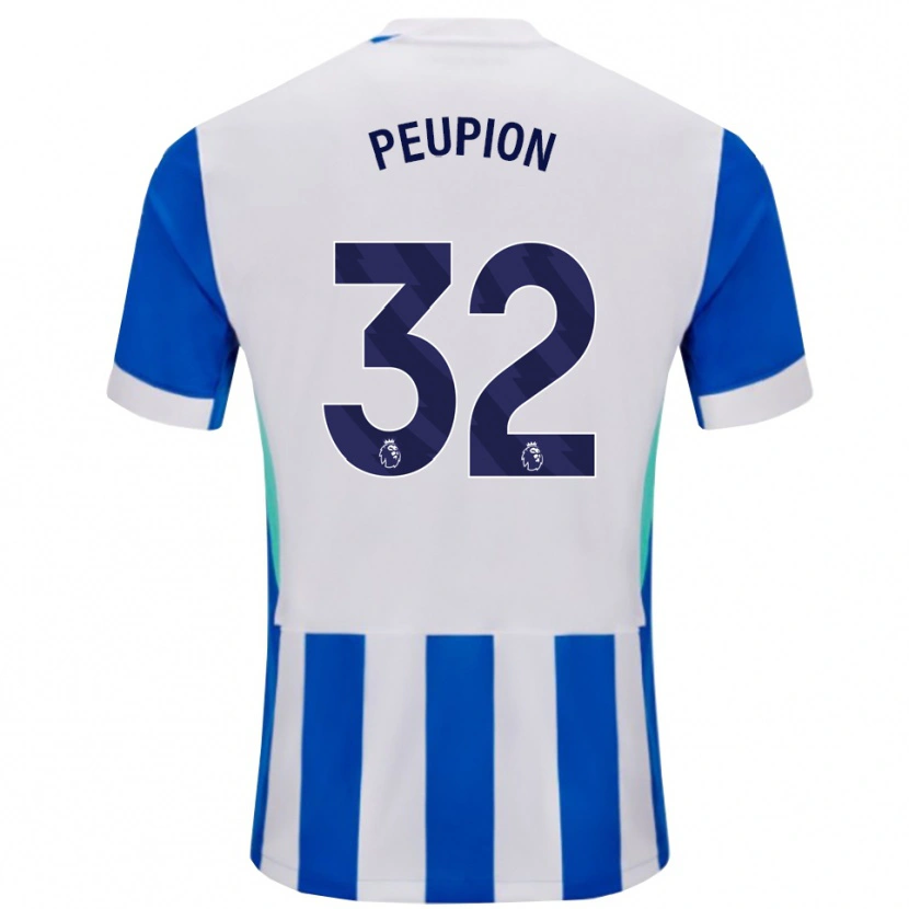 Danxen Enfant Maillot Cameron Peupion #32 Bleu Blanc Tenues Domicile 2025/26 T-Shirt