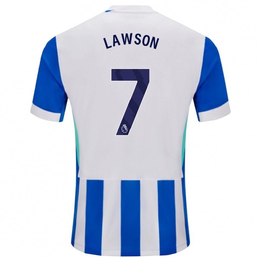 Danxen Enfant Maillot Zebedee Lawson #7 Bleu Blanc Tenues Domicile 2025/26 T-Shirt