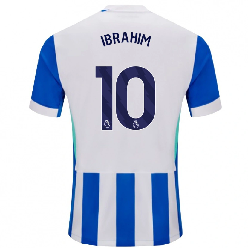 Danxen Enfant Maillot Younes Ibrahim #10 Bleu Blanc Tenues Domicile 2025/26 T-Shirt