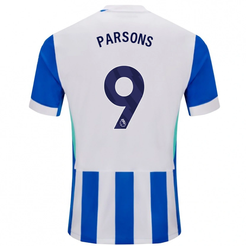 Danxen Enfant Maillot Jacob Parsons #9 Bleu Blanc Tenues Domicile 2025/26 T-Shirt