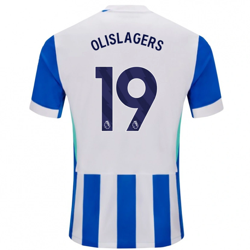 Danxen Enfant Maillot Marisa Olislagers #19 Bleu Blanc Tenues Domicile 2025/26 T-Shirt