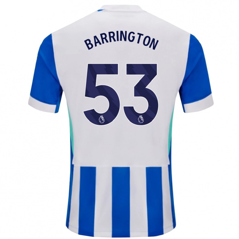 Danxen Enfant Maillot Luca Barrington #53 Bleu Blanc Tenues Domicile 2025/26 T-Shirt