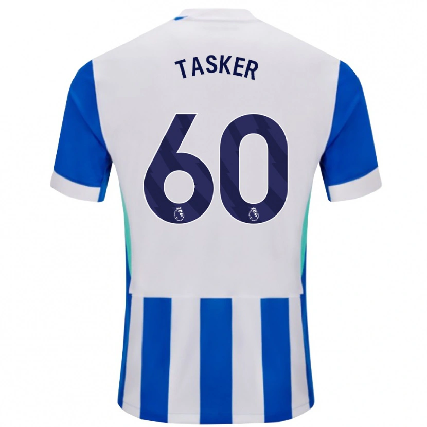 Danxen Enfant Maillot Charlie Tasker #60 Bleu Blanc Tenues Domicile 2025/26 T-Shirt