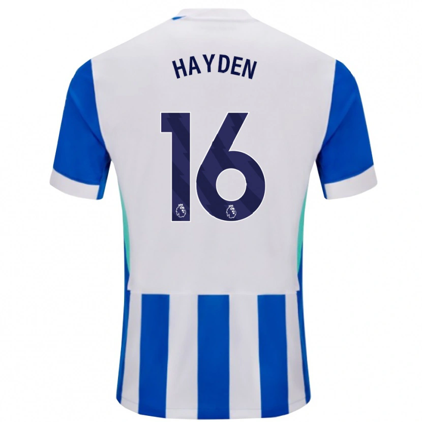 Danxen Enfant Maillot Matthew Hayden #16 Bleu Blanc Tenues Domicile 2025/26 T-Shirt
