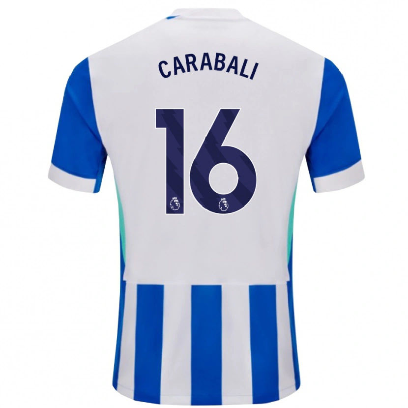 Danxen Enfant Maillot Jorelyn Carabalí #16 Bleu Blanc Tenues Domicile 2025/26 T-Shirt