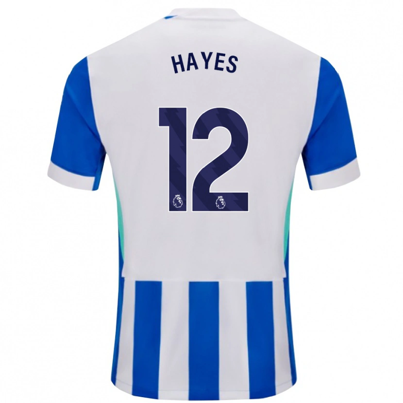 Danxen Enfant Maillot Caitlin Hayes #12 Bleu Blanc Tenues Domicile 2025/26 T-Shirt