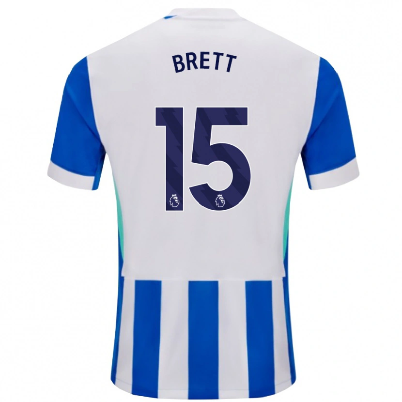 Danxen Enfant Maillot Adam Brett #15 Bleu Blanc Tenues Domicile 2025/26 T-Shirt