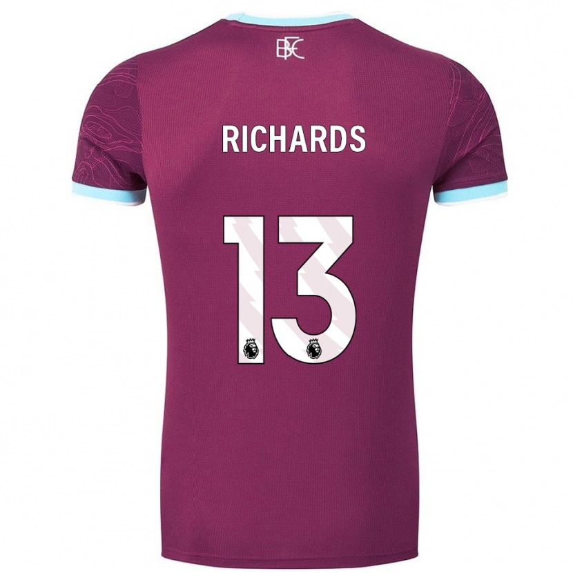Danxen Enfant Maillot Jade Richards #13 Bourgogne Bleu Ciel Tenues Domicile 2025/26 T-Shirt