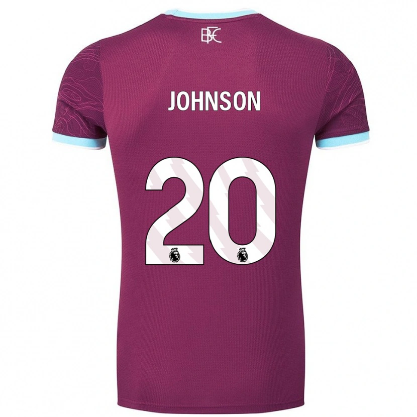 Danxen Enfant Maillot Zach Johnson #20 Bourgogne Bleu Ciel Tenues Domicile 2025/26 T-Shirt