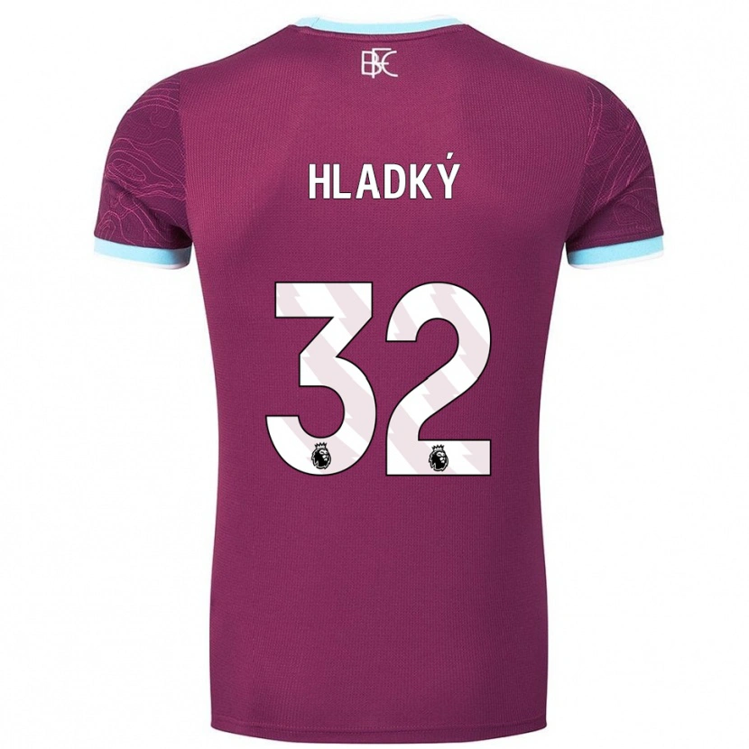 Danxen Enfant Maillot Vaclav Hladky #32 Bourgogne Bleu Ciel Tenues Domicile 2025/26 T-Shirt