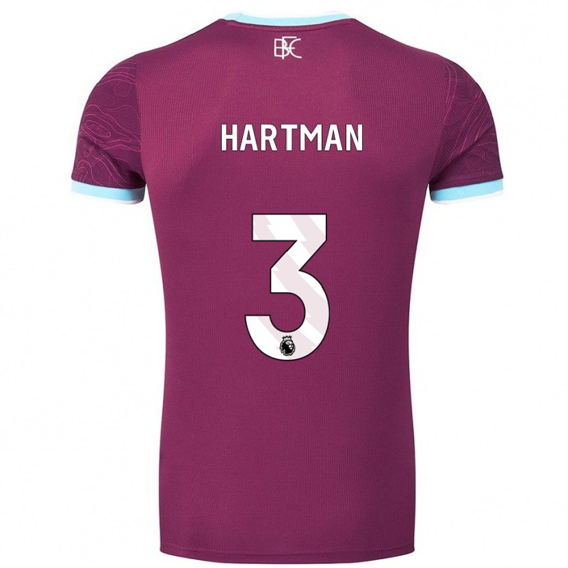 Danxen Enfant Maillot Quilindschy Hartman #3 Bourgogne Bleu Ciel Tenues Domicile 2025/26 T-Shirt