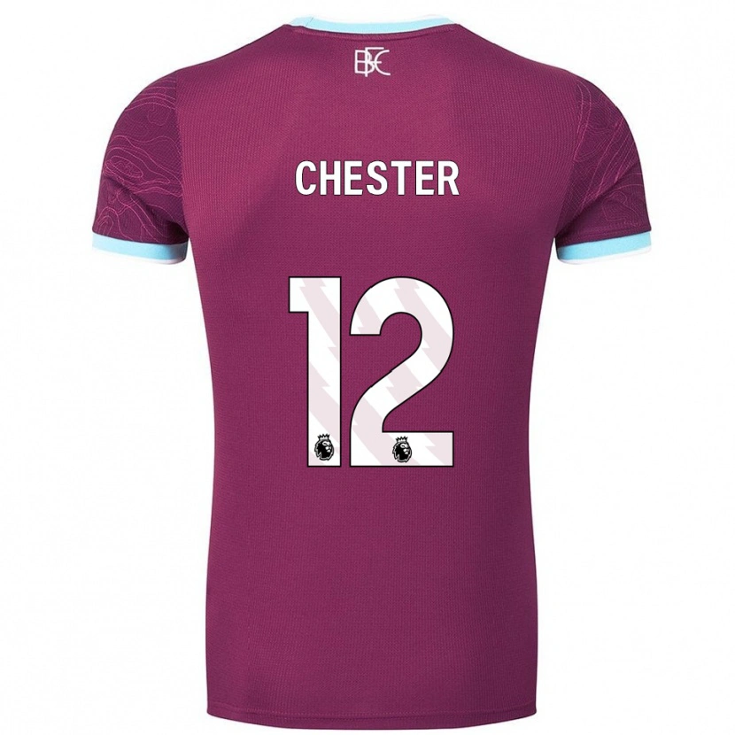 Danxen Enfant Maillot Felix Chester #12 Bourgogne Bleu Ciel Tenues Domicile 2025/26 T-Shirt