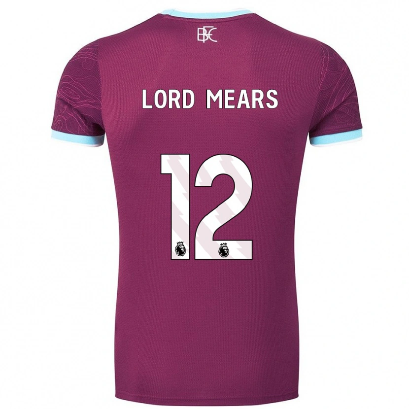 Danxen Enfant Maillot Rhema Lord-Mears #12 Bourgogne Bleu Ciel Tenues Domicile 2025/26 T-Shirt