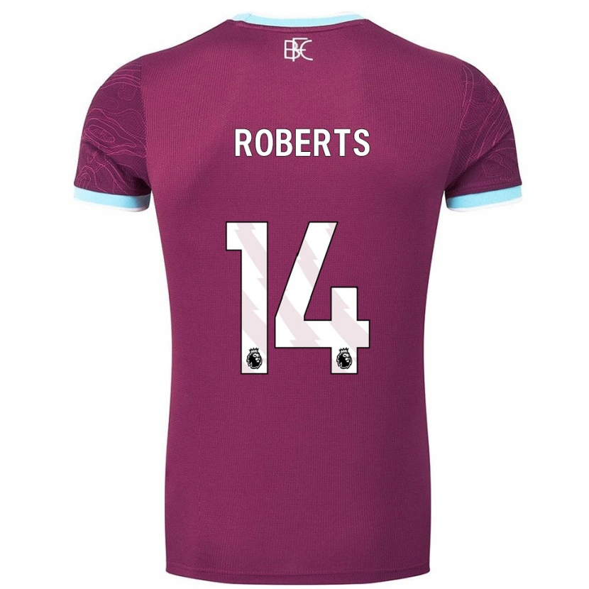 Danxen Enfant Maillot Connor Roberts #14 Bourgogne Bleu Ciel Tenues Domicile 2025/26 T-Shirt