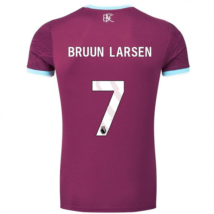 Danxen Enfant Maillot Jacob Bruun Larsen #7 Bourgogne Bleu Ciel Tenues Domicile 2025/26 T-Shirt