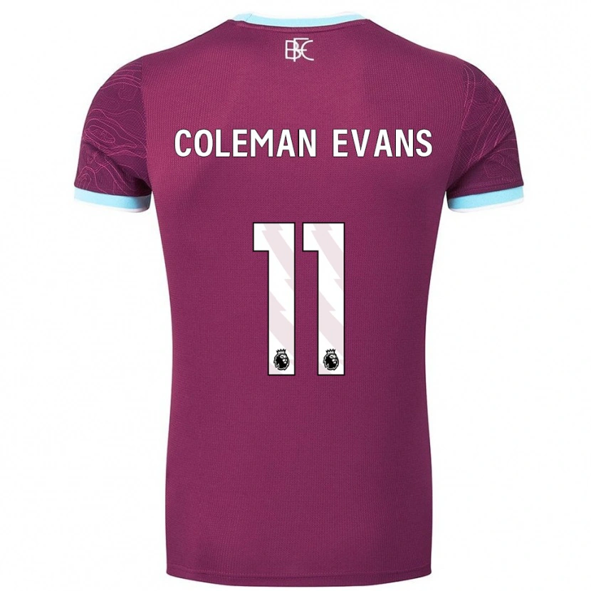 Danxen Enfant Maillot Amaya Coleman-Evans #11 Bourgogne Bleu Ciel Tenues Domicile 2025/26 T-Shirt