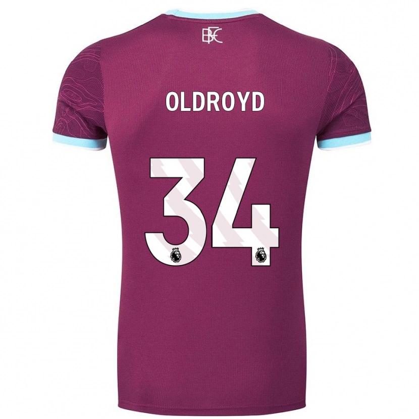 Danxen Enfant Maillot Amelia Oldroyd #34 Bourgogne Bleu Ciel Tenues Domicile 2025/26 T-Shirt