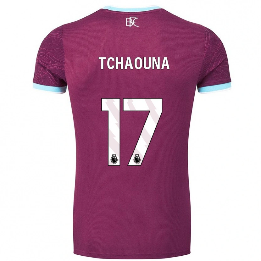 Danxen Enfant Maillot Loum Tchaouna #17 Bourgogne Bleu Ciel Tenues Domicile 2025/26 T-Shirt
