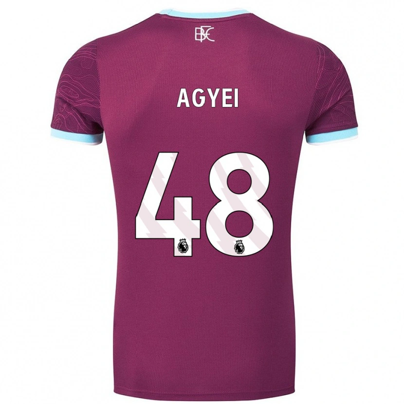 Danxen Enfant Maillot Enock Agyei #48 Bourgogne Bleu Ciel Tenues Domicile 2025/26 T-Shirt