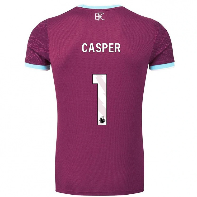 Danxen Enfant Maillot Charlie Casper #1 Bourgogne Bleu Ciel Tenues Domicile 2025/26 T-Shirt