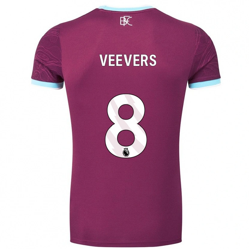 Danxen Enfant Maillot Charlie Veevers #8 Bourgogne Bleu Ciel Tenues Domicile 2025/26 T-Shirt