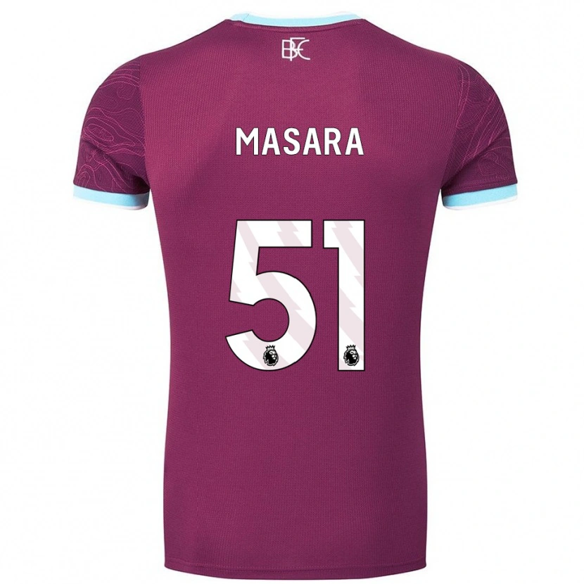 Danxen Enfant Maillot Vernon Masara #51 Bourgogne Bleu Ciel Tenues Domicile 2025/26 T-Shirt