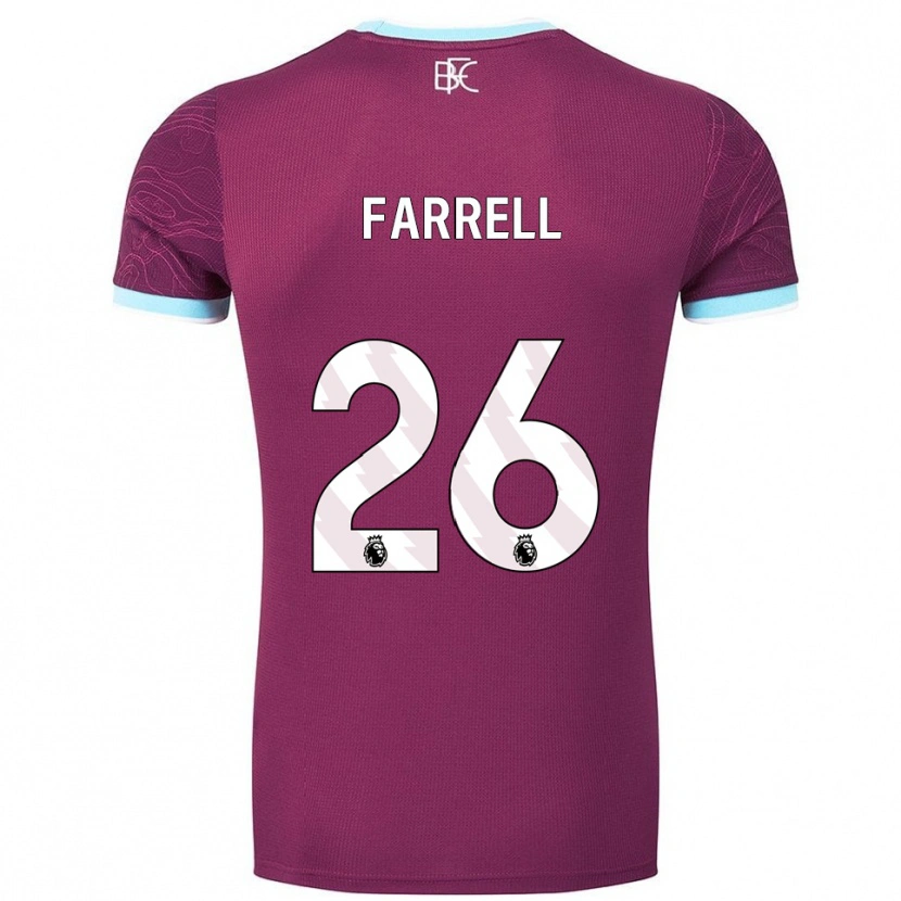 Danxen Enfant Maillot Lucy Farrell #26 Bourgogne Bleu Ciel Tenues Domicile 2025/26 T-Shirt