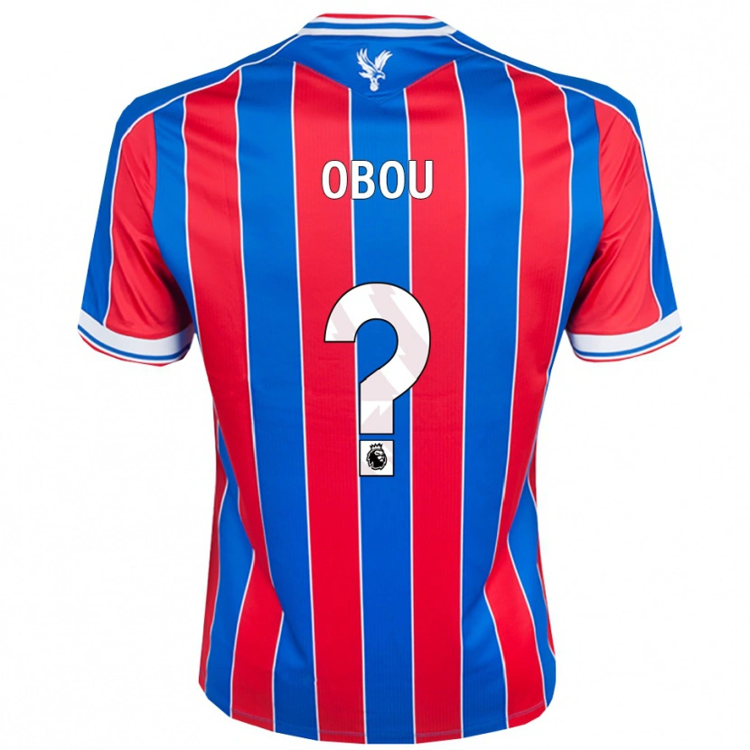 Danxen Enfant Maillot David Obou #0 Bleu Rouge Blanc Tenues Domicile 2025/26 T-Shirt