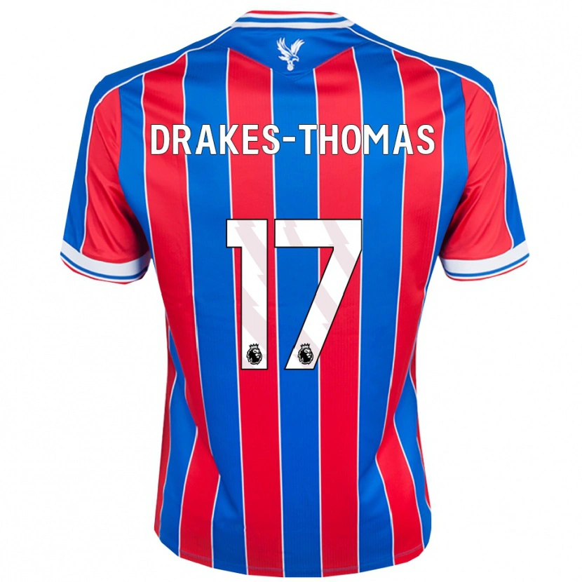 Danxen Enfant Maillot Joél Drakes-Thomas #17 Bleu Rouge Blanc Tenues Domicile 2025/26 T-Shirt