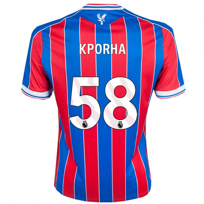 Danxen Enfant Maillot Caleb Kporha #58 Bleu Rouge Blanc Tenues Domicile 2025/26 T-Shirt