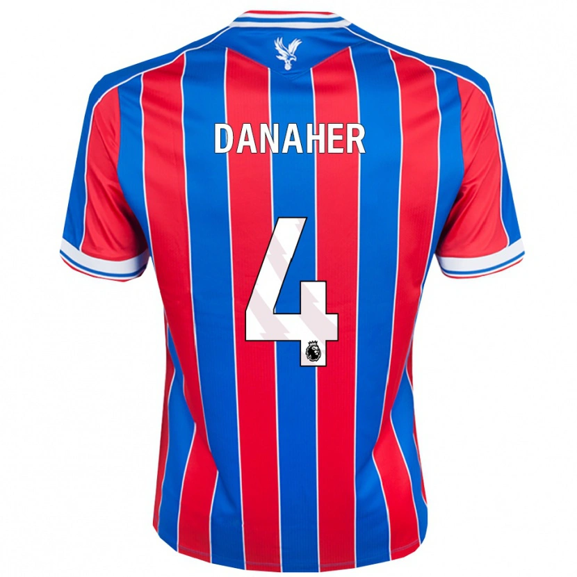 Danxen Enfant Maillot Euan Danaher #4 Bleu Rouge Blanc Tenues Domicile 2025/26 T-Shirt