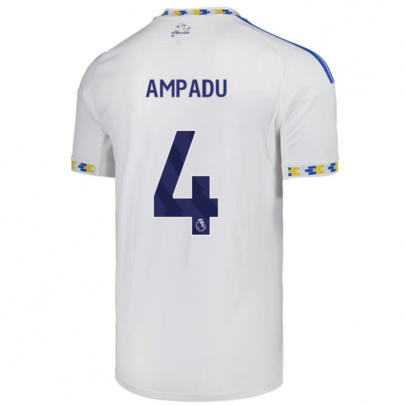 Danxen Enfant Maillot Ethan Ampadu #4 Blanc Bleu Tenues Domicile 2025/26 T-Shirt