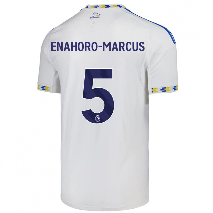 Danxen Enfant Maillot Louis Enahoro-Marcus #5 Blanc Bleu Tenues Domicile 2025/26 T-Shirt