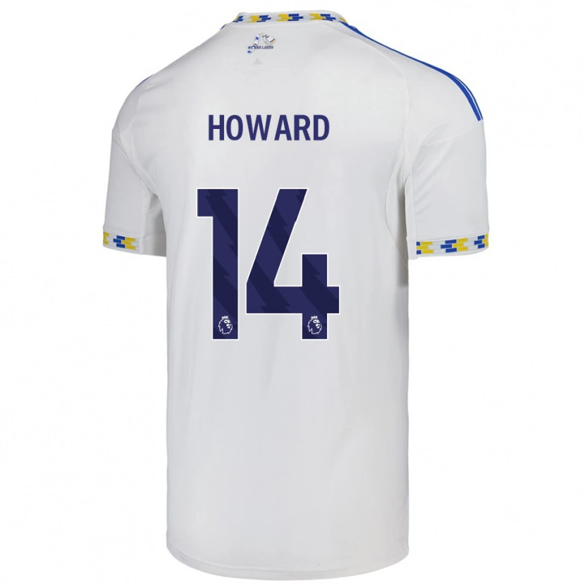 Danxen Enfant Maillot Jacob Howard #14 Blanc Bleu Tenues Domicile 2025/26 T-Shirt