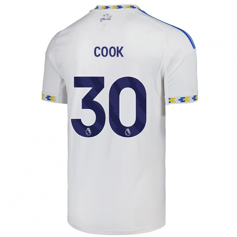 Danxen Enfant Maillot Robbie Cook #30 Blanc Bleu Tenues Domicile 2025/26 T-Shirt