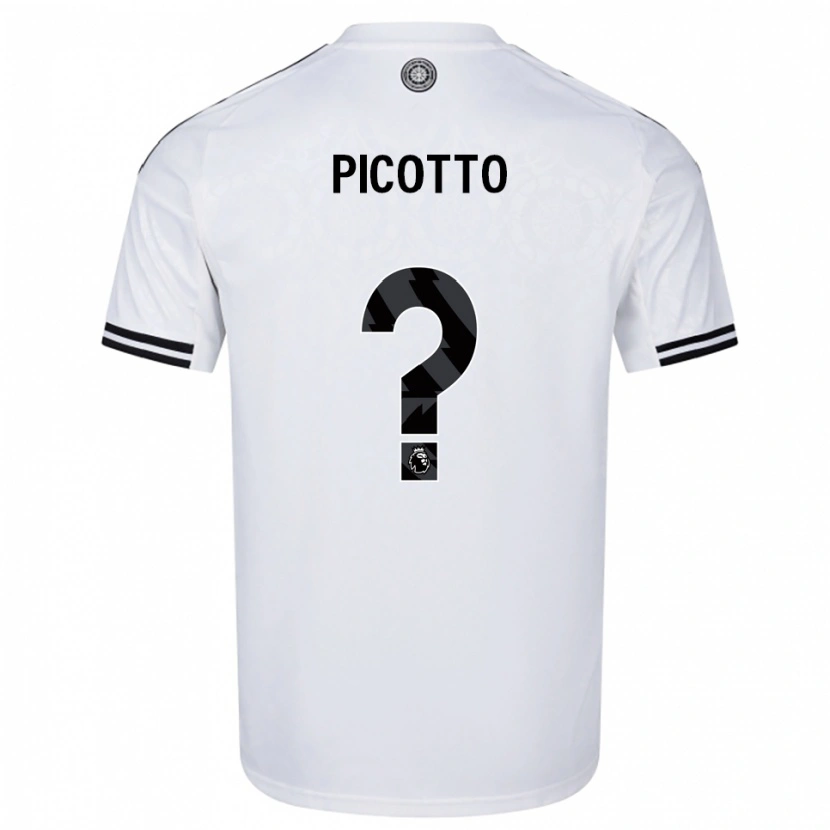 Danxen Enfant Maillot Luca Picotto #0 Blanc Noir Tenues Domicile 2025/26 T-Shirt