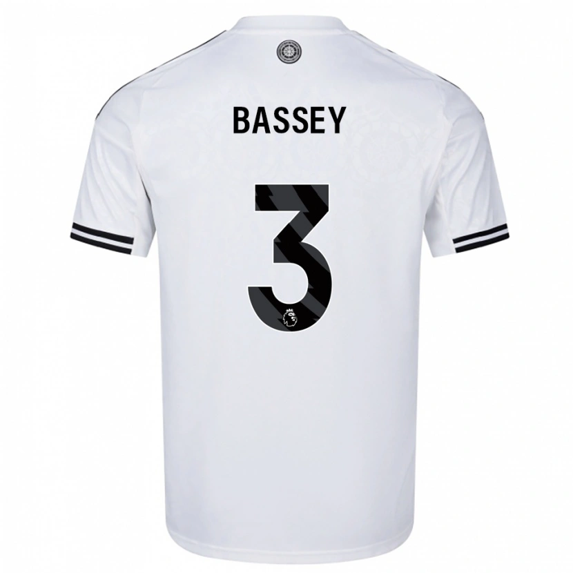 Danxen Enfant Maillot Calvin Bassey #3 Blanc Noir Tenues Domicile 2025/26 T-Shirt