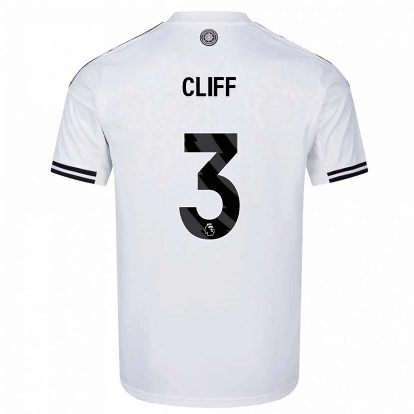 Danxen Enfant Maillot Callum Cliff #3 Blanc Noir Tenues Domicile 2025/26 T-Shirt