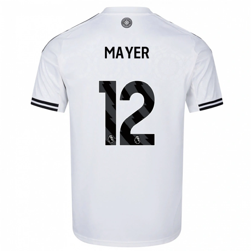 Danxen Enfant Maillot Oliver Mayer #12 Blanc Noir Tenues Domicile 2025/26 T-Shirt