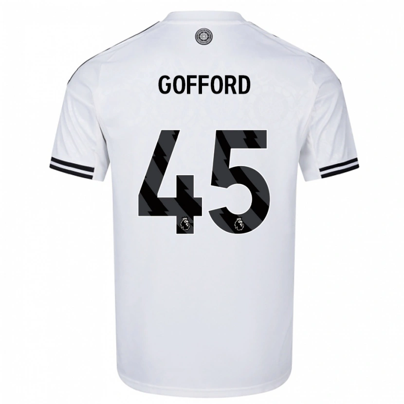 Danxen Enfant Maillot Oliver Gofford #45 Blanc Noir Tenues Domicile 2025/26 T-Shirt
