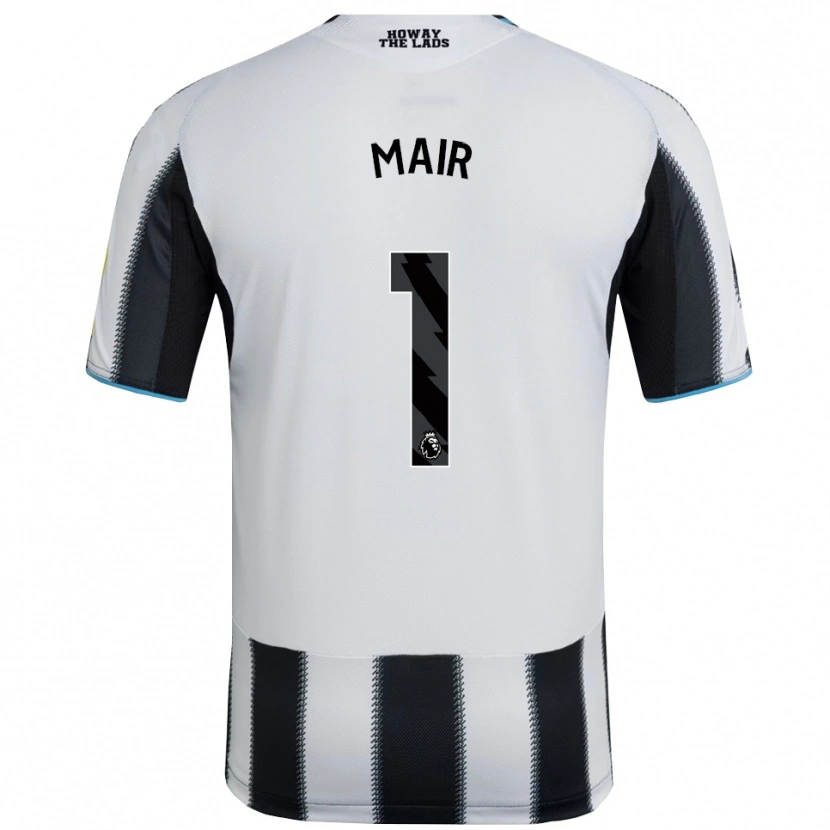 Danxen Enfant Maillot George Mair #1 Noir Blanc Tenues Domicile 2025/26 T-Shirt
