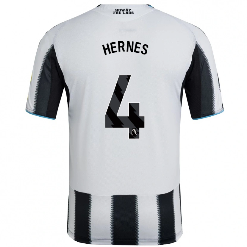 Danxen Enfant Maillot Travis Hernes #4 Noir Blanc Tenues Domicile 2025/26 T-Shirt
