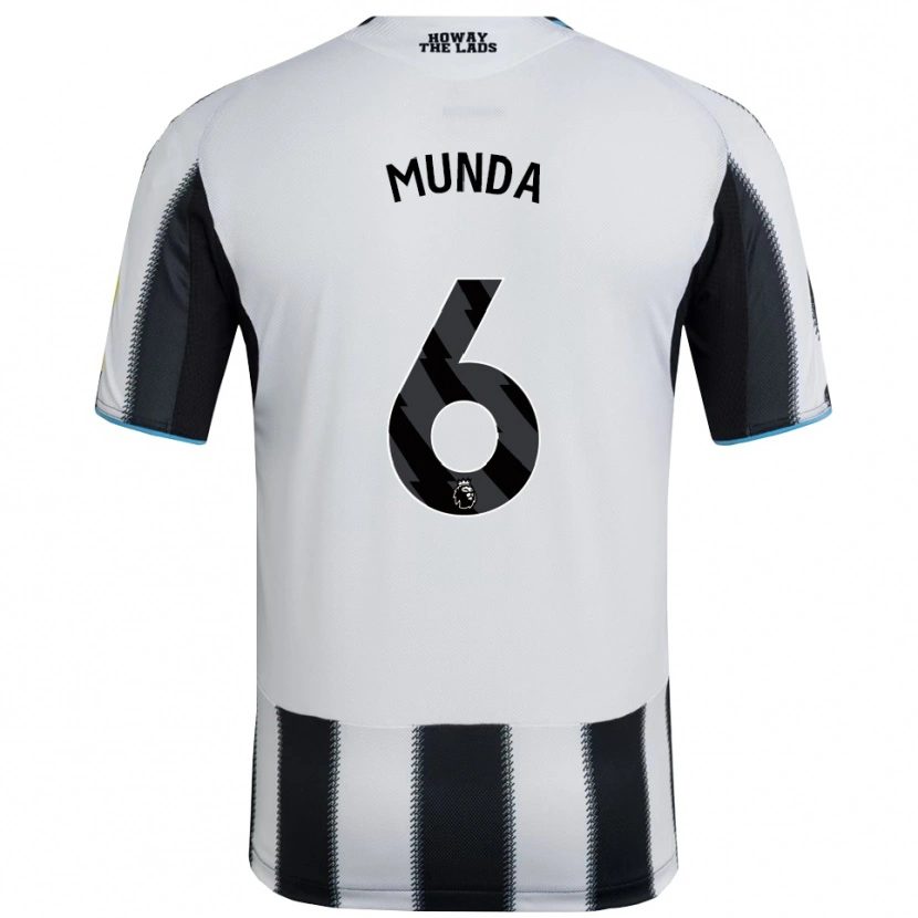 Danxen Enfant Maillot Anthony Munda #6 Noir Blanc Tenues Domicile 2025/26 T-Shirt
