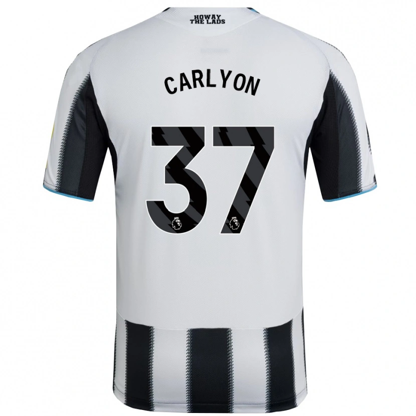 Danxen Enfant Maillot Nathan Carlyon #37 Noir Blanc Tenues Domicile 2025/26 T-Shirt