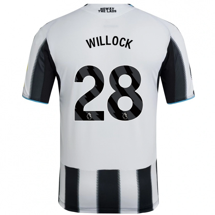 Danxen Enfant Maillot Joe Willock #28 Noir Blanc Tenues Domicile 2025/26 T-Shirt